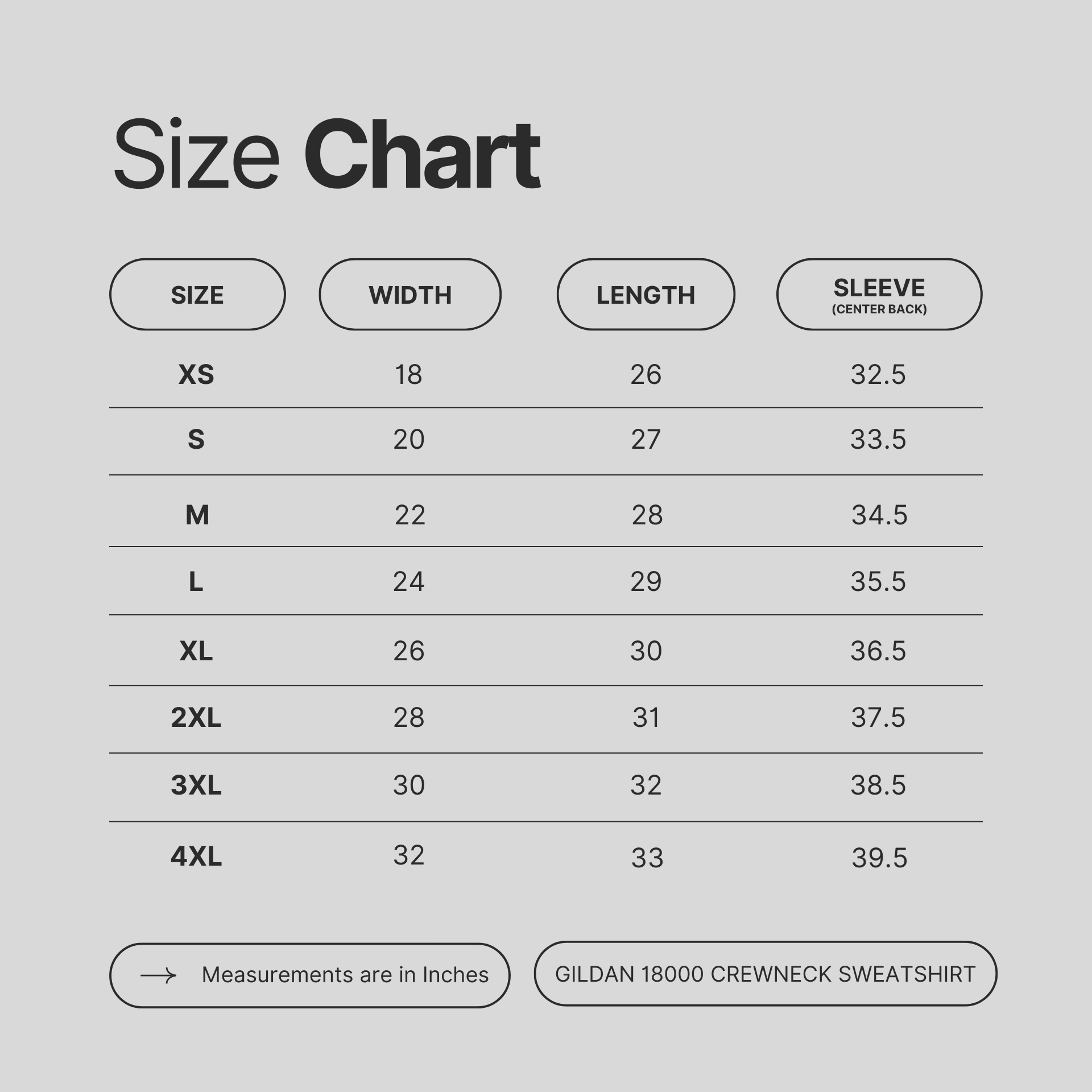 Size chart